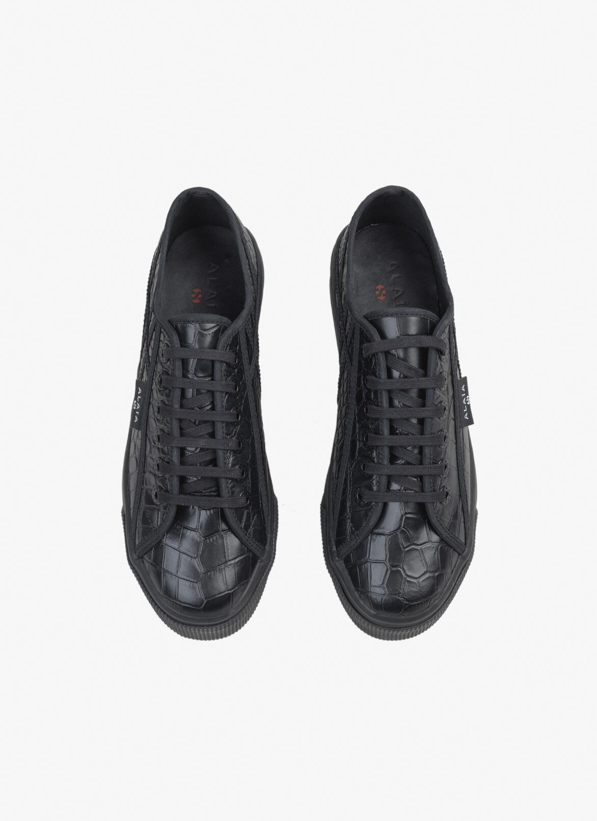 Superga platform sneakers in calfskin
 ALAÏA BLACK SUPERGA PLATFORM SNEAKERS IN CALFSKIN
